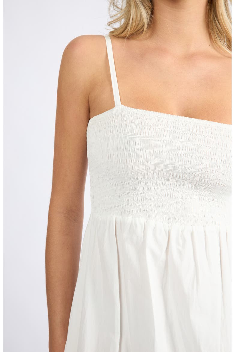 Cove Smocked Bodice Cotton Maxi Sundress, Alternate, color, WHITE