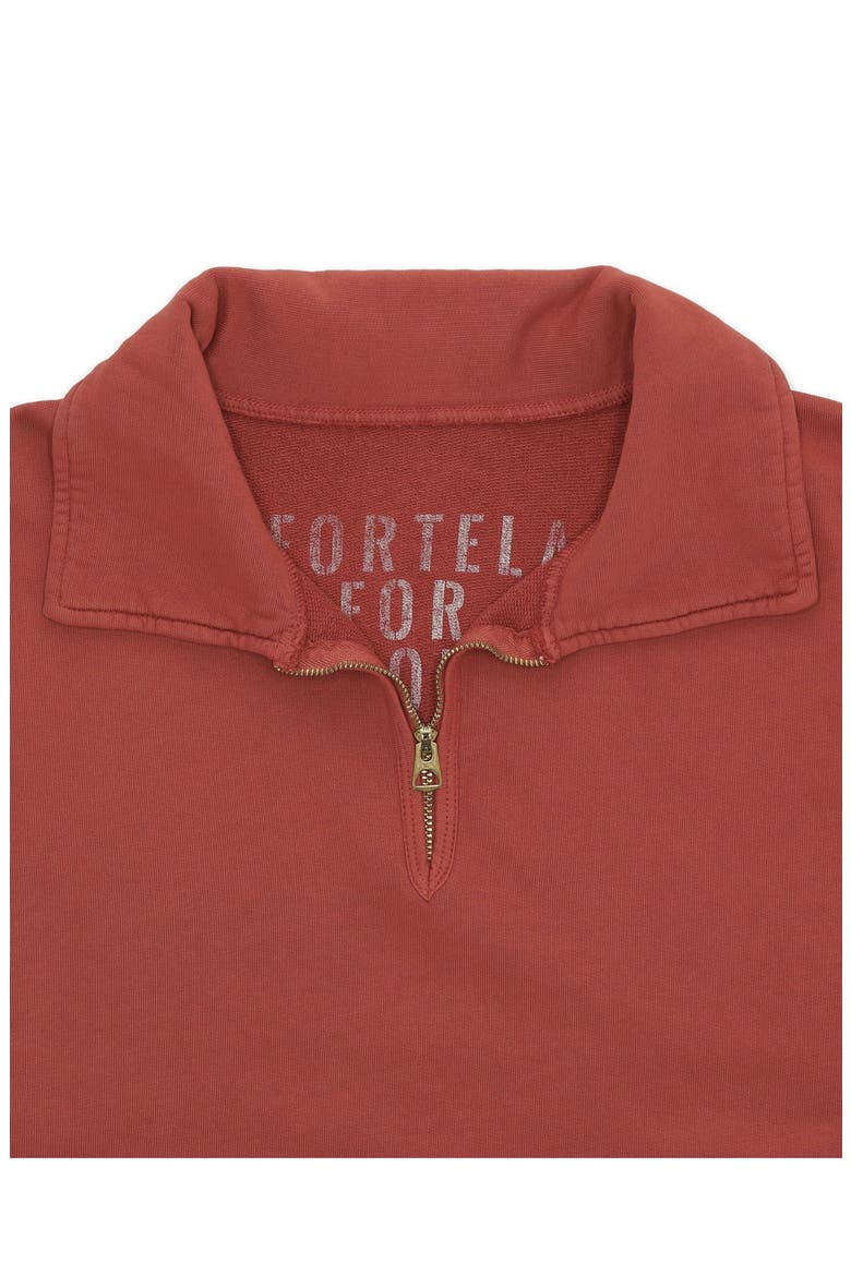 York Brushed Jersey Quarter Zip Collared Short Sleeve Sweatshirt, Alternate, color, Melange Grey