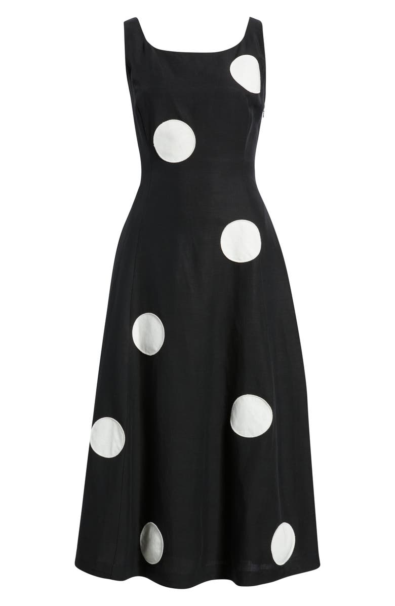 Elie Tahari The Lucie Dot Midi Dress, Alternate, color,