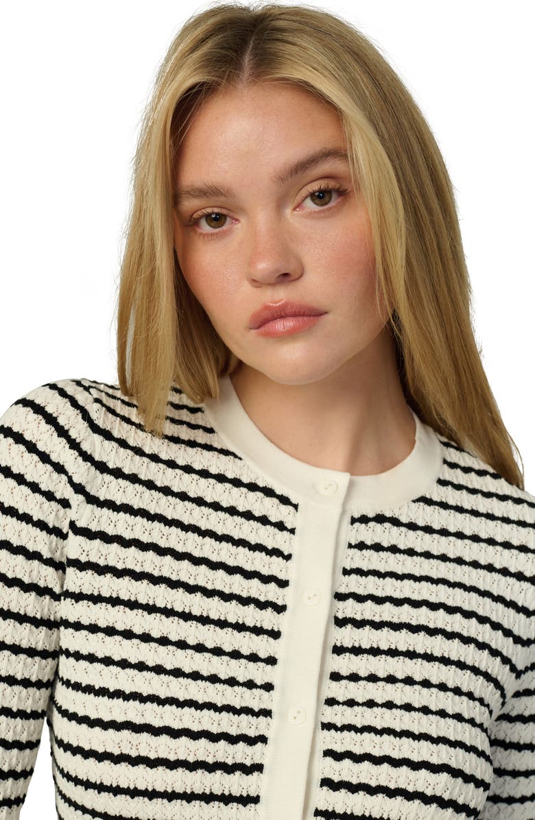Joe's The Pointelle Dani Cardigan, Alternate, color, Milk/ Black Stripe