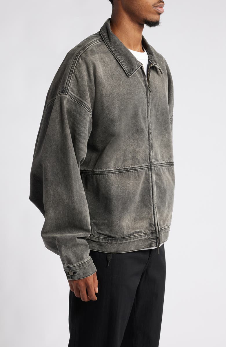 Fear of God Essentials Gender Inclusive Denim Trucker Jacket, Alternate, color, 