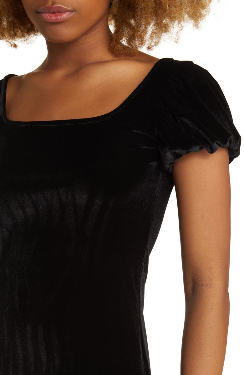 BP. Puff Sleeve Velour Minidress, Alternate, color,