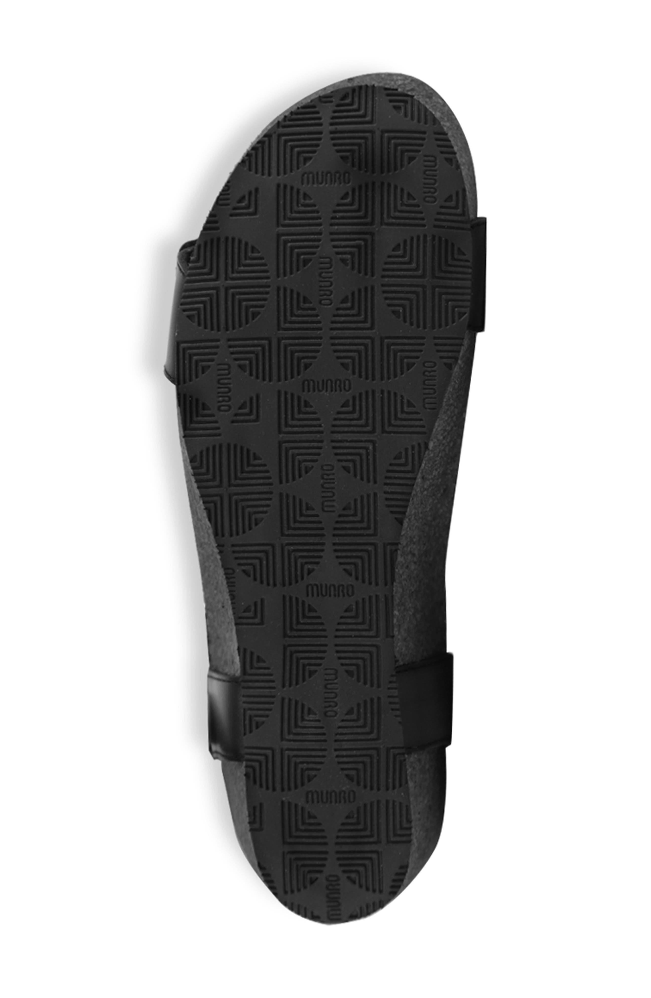 Munro Sintra Wedge Sandal, Alternate, color, Black Leat