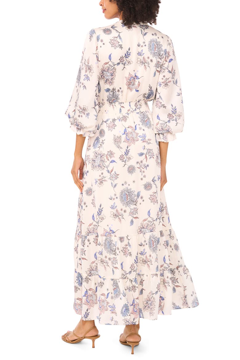 Long Sleeve Floral Maxi Dress, Alternate, color, VANILLA ICE