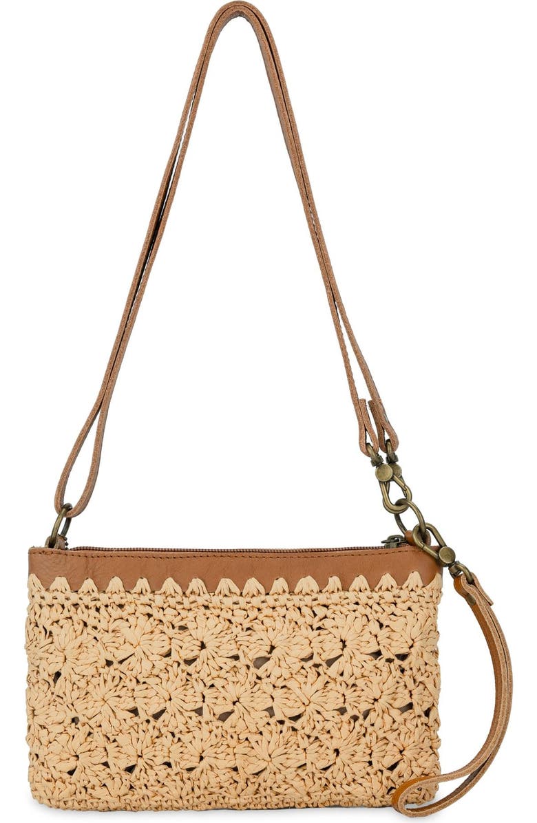 The Sak Vita Hand Crochet Crossbody Wristlet, Alternate, color, Natural Primrose Straw
