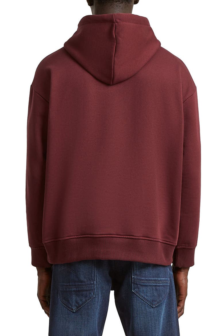 Embroidered Heavyweight Fleece Hoodie, Alternate, color, PORT RED
