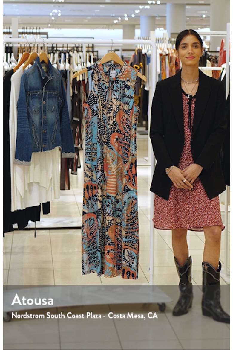 Batik Stamp Linen Blend Midi Dress video