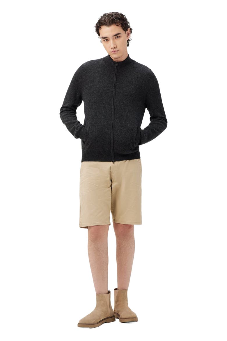 Essential Full-Zip Cashmere Cardigan, Alternate, color, charcoal