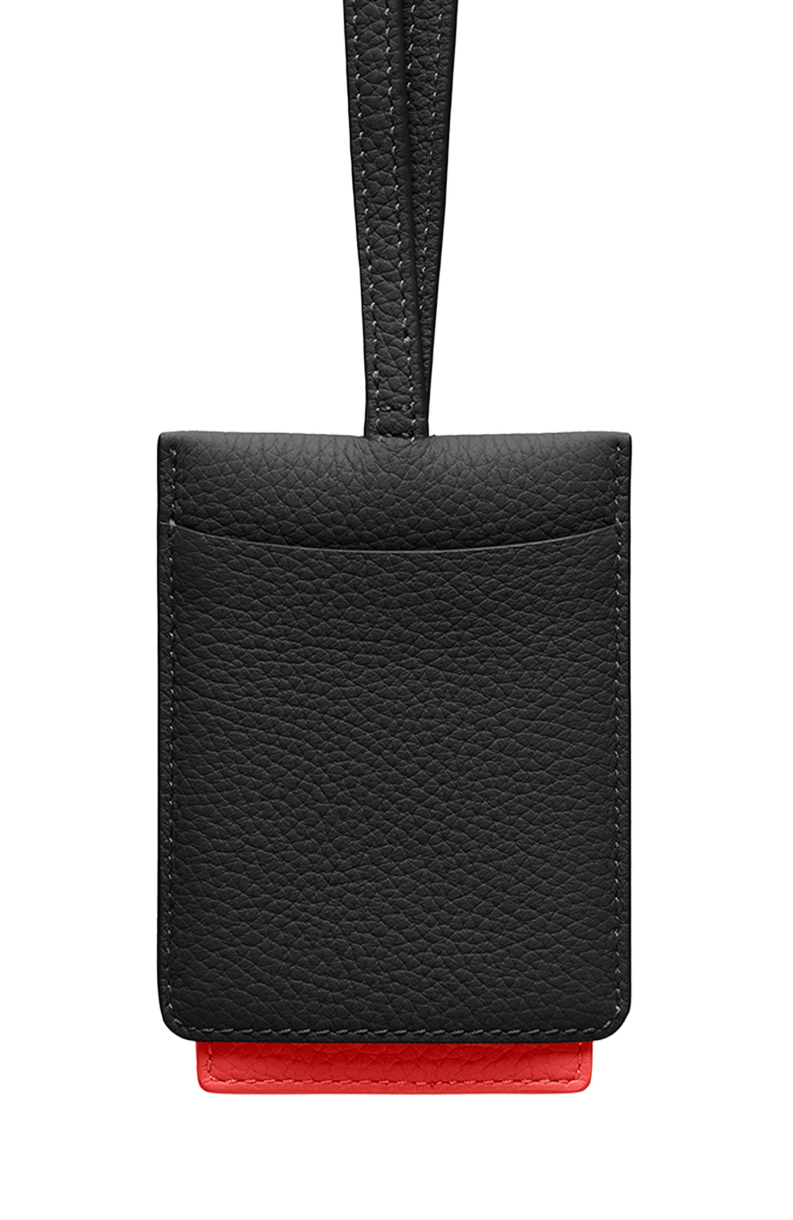 MAISON de SABRÉ Leather ID Lanyard, Alternate, color, Rouge Noir