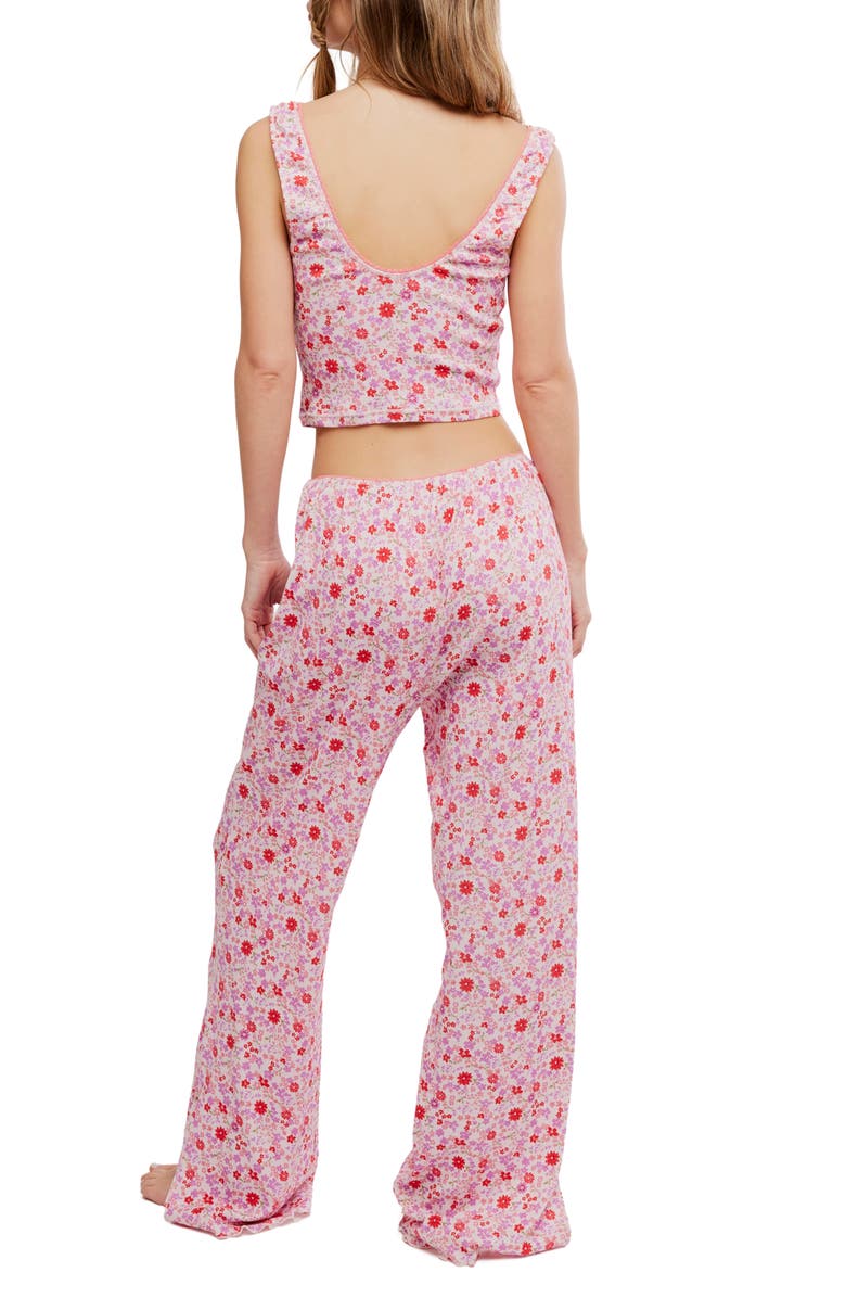 Free People Fresh in Love Pointelle Pajamas, Alternate, color, Pink Chalk Combo