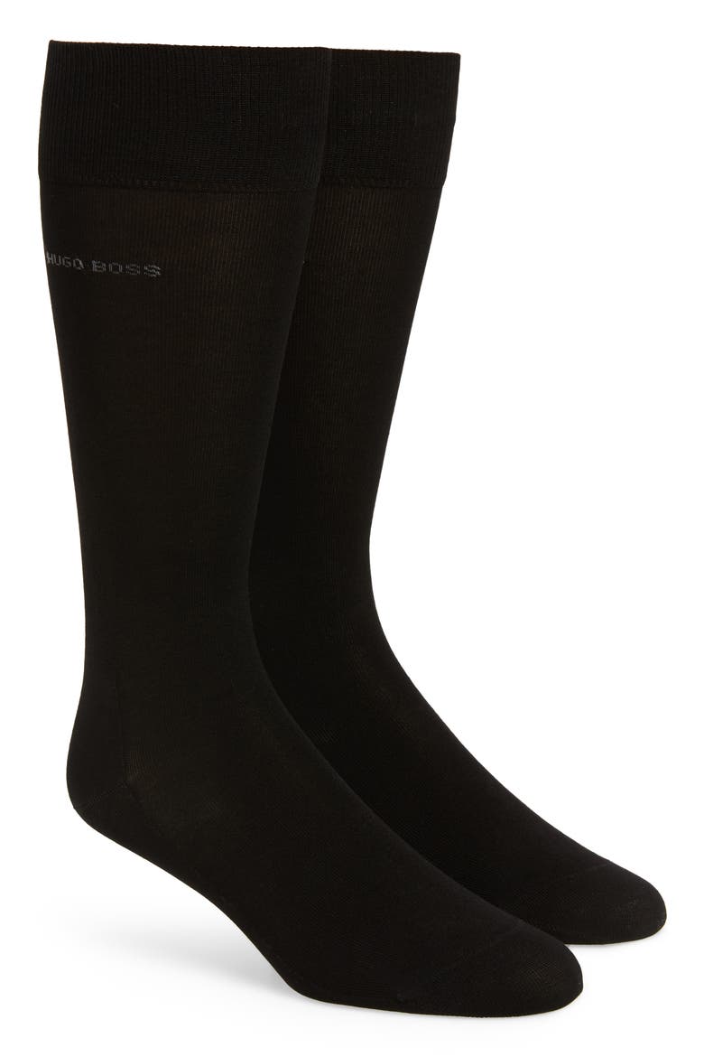 2-Pack Solid Dress Socks, Main, color, BLACK