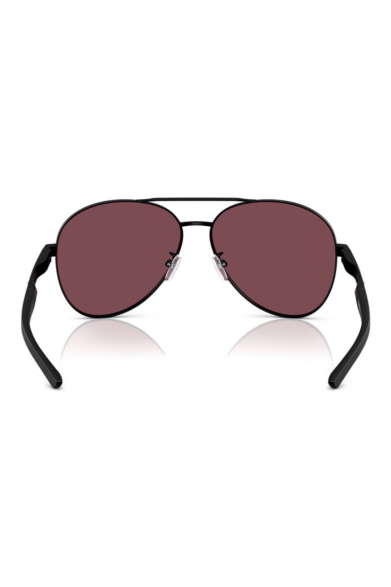 60mm Mirrored Pilot Sunglasses, Alternate, color, MATTE BLACK