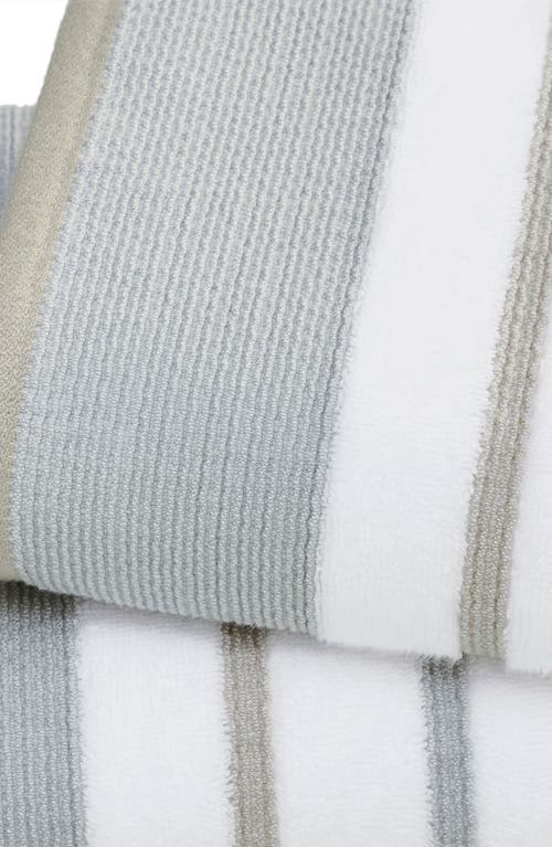 Woven & Weft Cotton Textured Stripe 6-piece Towel Set In Glacier Grey/cappuccino