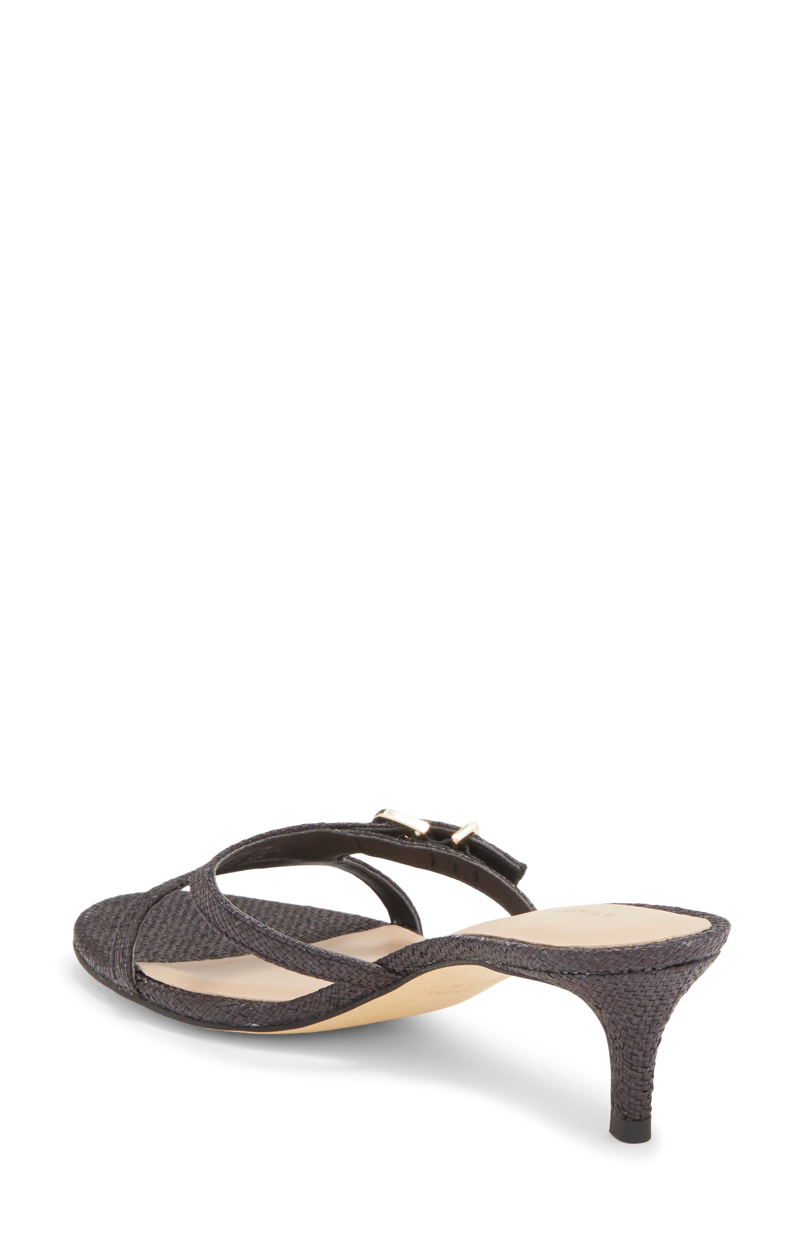 Stuart Weitzman Irene Slide Sandal, Alternate, color, Black / Black