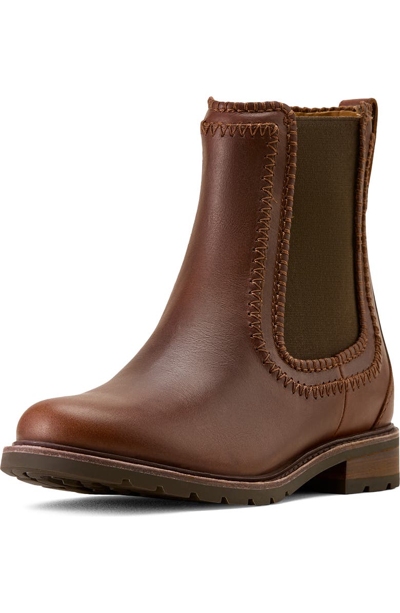 Ariat Wexford Blanket Stitch Chelsea Boot, Main, color, Deep Cognac