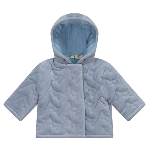 Boy Front Button Quilted Velour Jacket