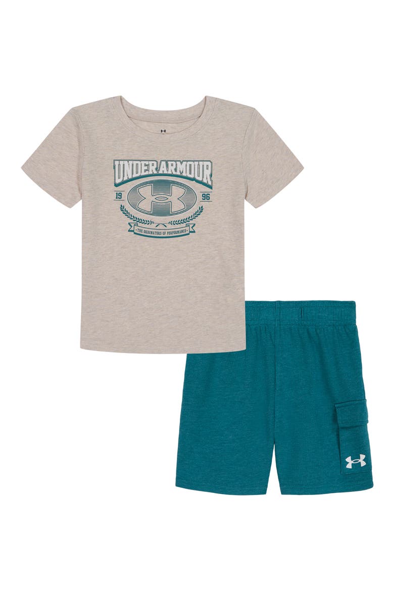 Kids' UA Tech™ Graphic T-Shirt & Cargo Shorts Set, Main, color, SANDSTORM