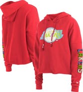 New Era Women's New Era Red Los Angeles Lakers Color Pack Cropped Top Pullover Hoodie
