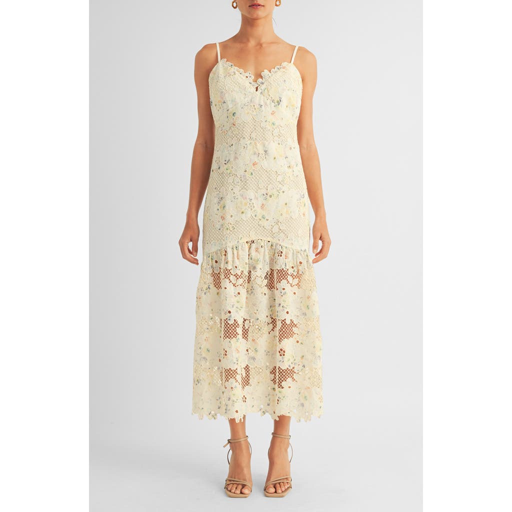 Arose Studio Sabrina Floral Lace Midi Dress in Cream  product