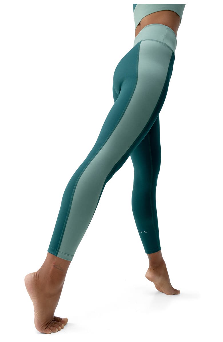Born Living Yoga Maiko 7/8 Performance Medium Rise Sport Legging, Alternate, color, Iceberg Green/Deep Green