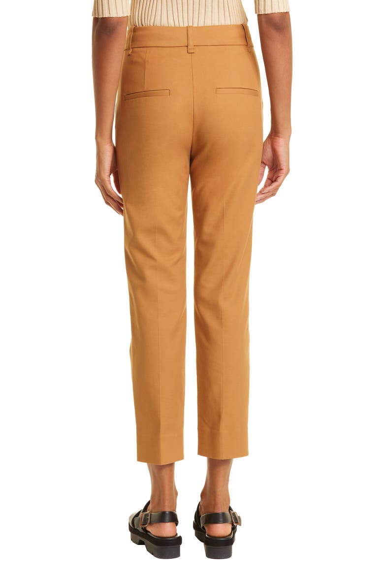 Cotton Blend Cigarette Trousers, Alternate, color, ALMOND