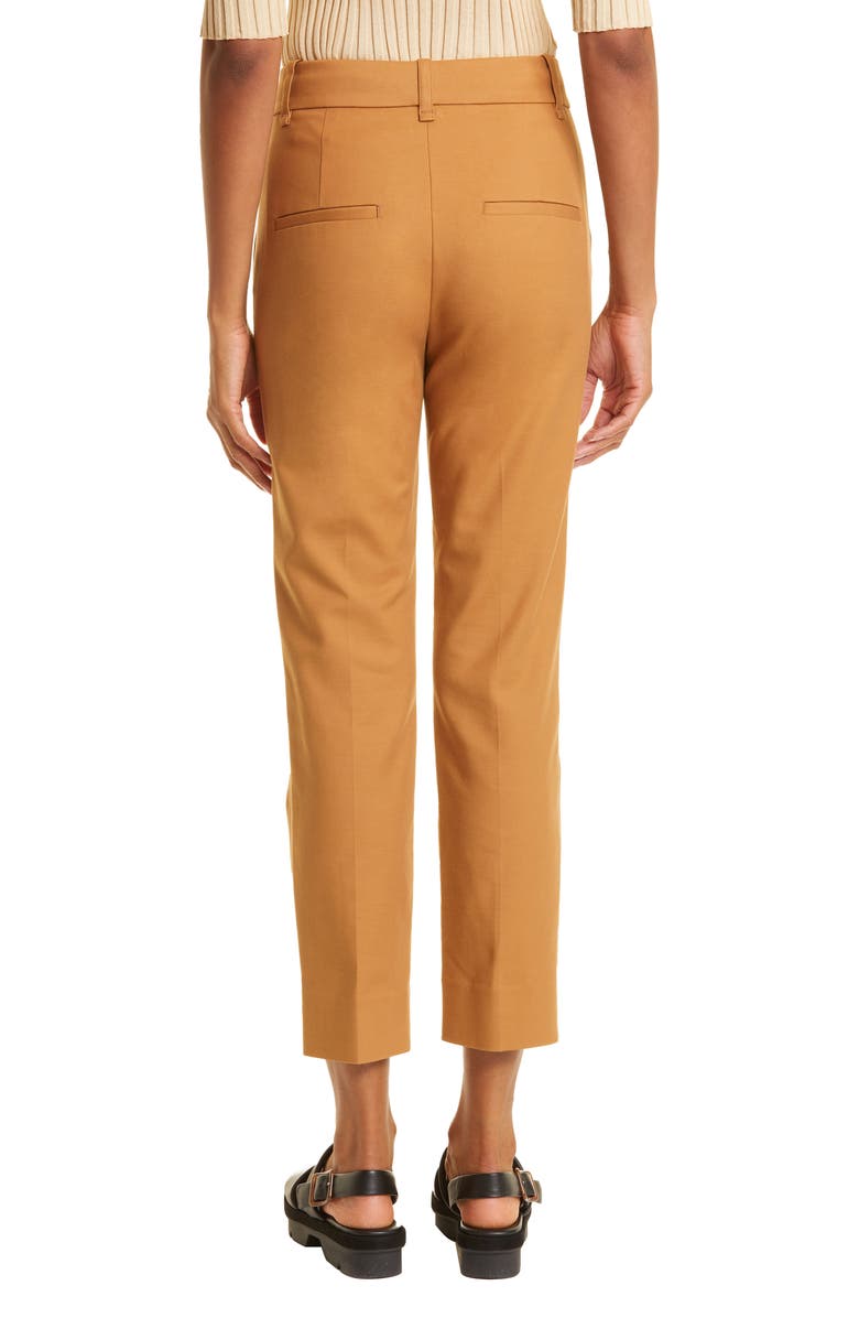 Vince Cotton Blend Cigarette Trousers, Alternate, color, Almond