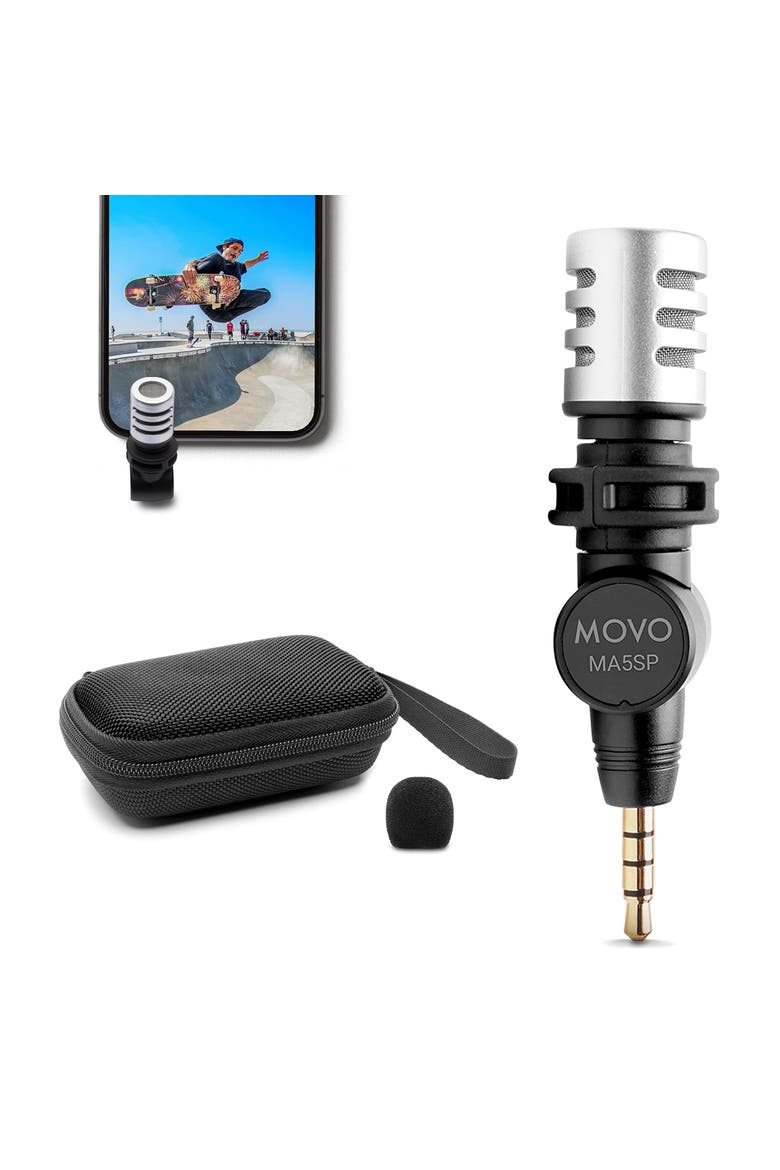 MA5SP 3.5mm TRRS Shotgun Microphone for iPhone or Android Devices, Main, color, Black