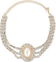 CHLOE AND MADISON Faux Pearl & Cubic Zirconia Choker Necklace