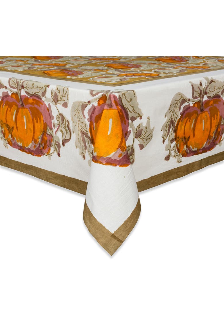 Pumpkin Tablecloth, Main, color, Orange/Mustard 71" x 106"