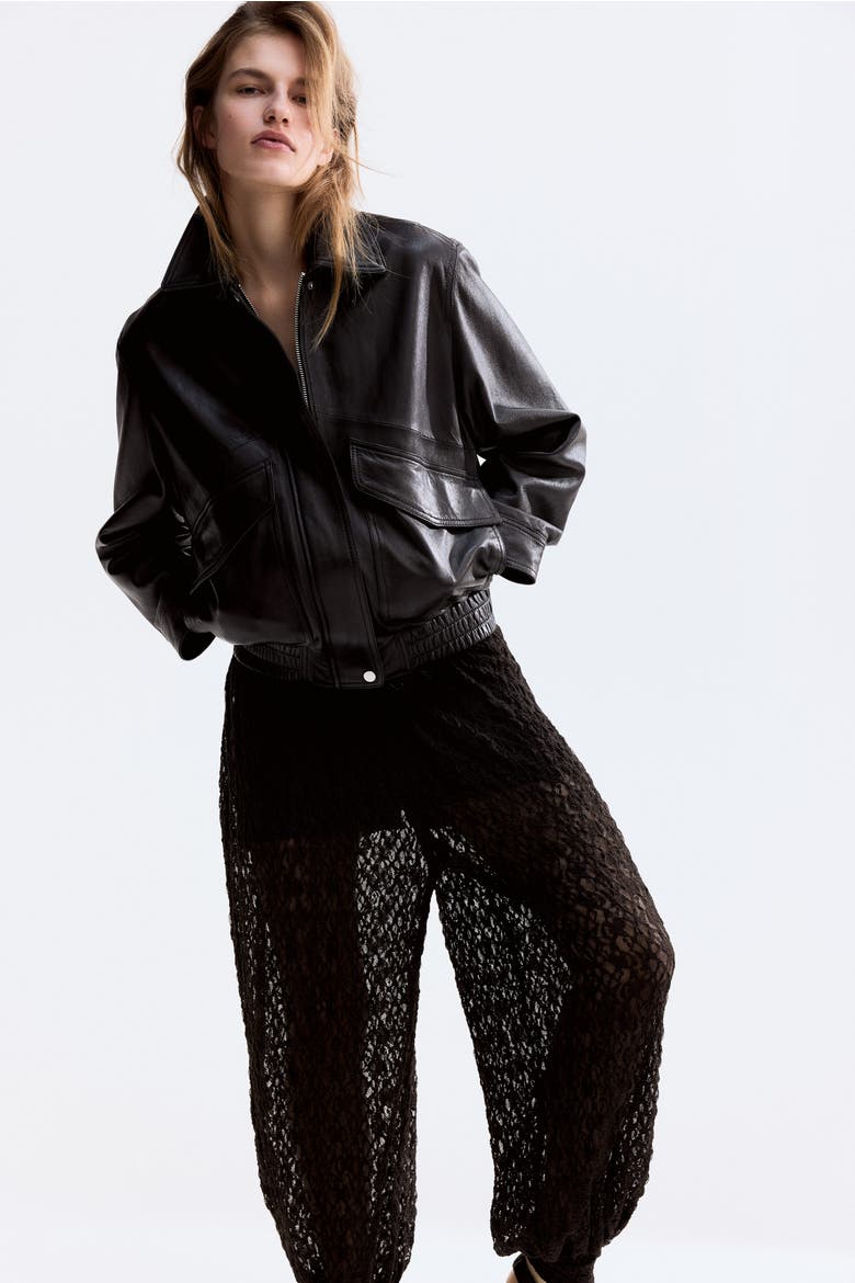Lace-look Pants, Alternate, color, Dark brown