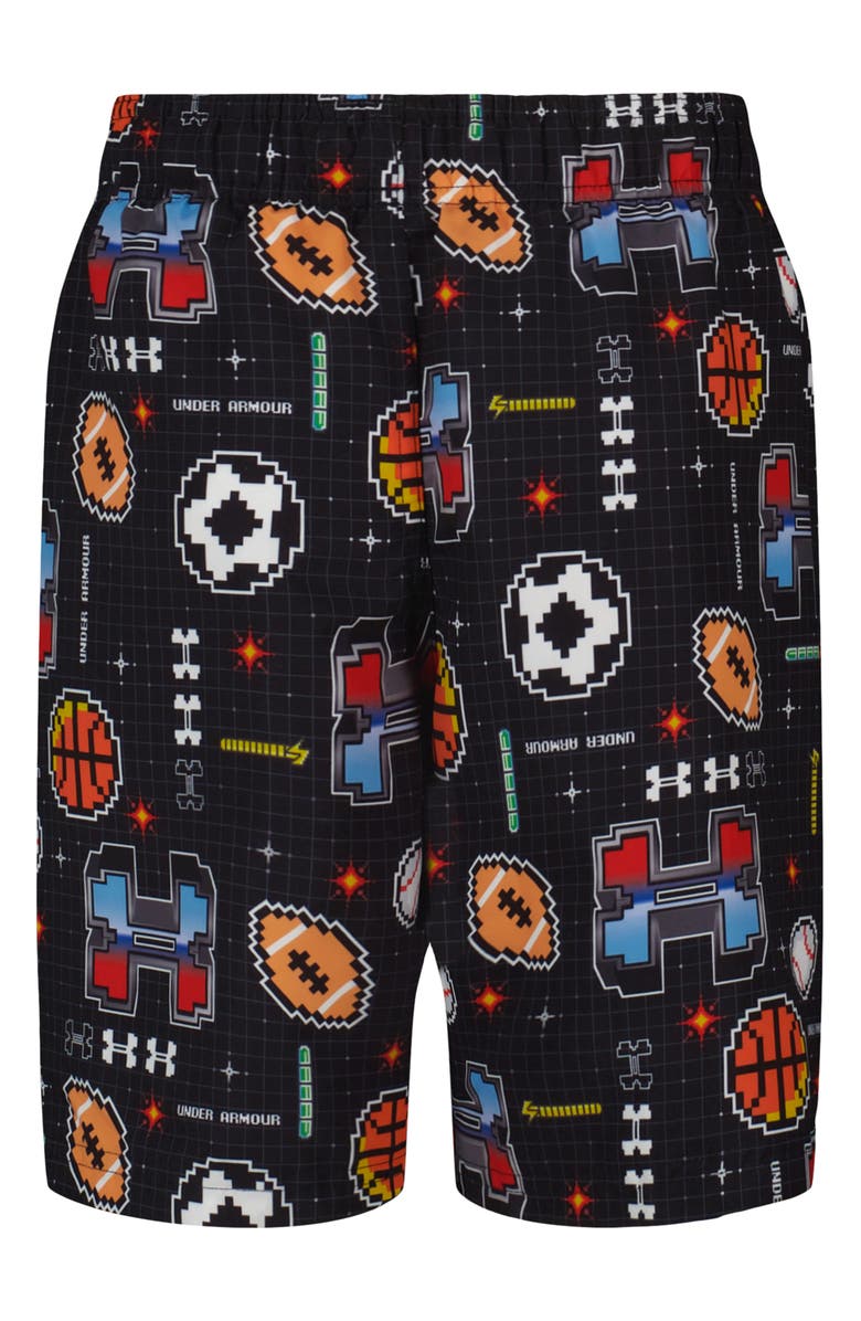 Under Armour Kids' Gamer Mode Volley Swim Trunks, Alternate, color, Black