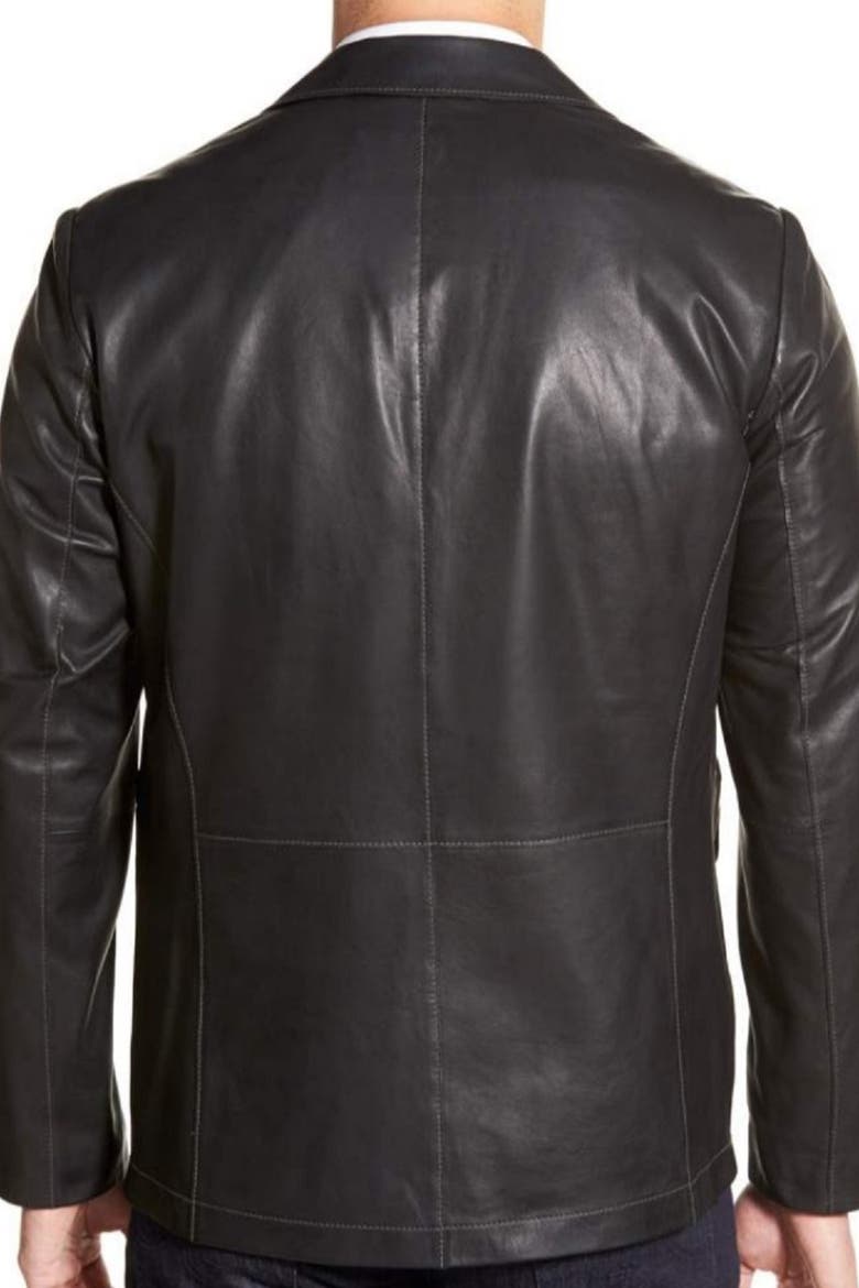 Lambskin Leather Sport Coat, Alternate, color, BLACK