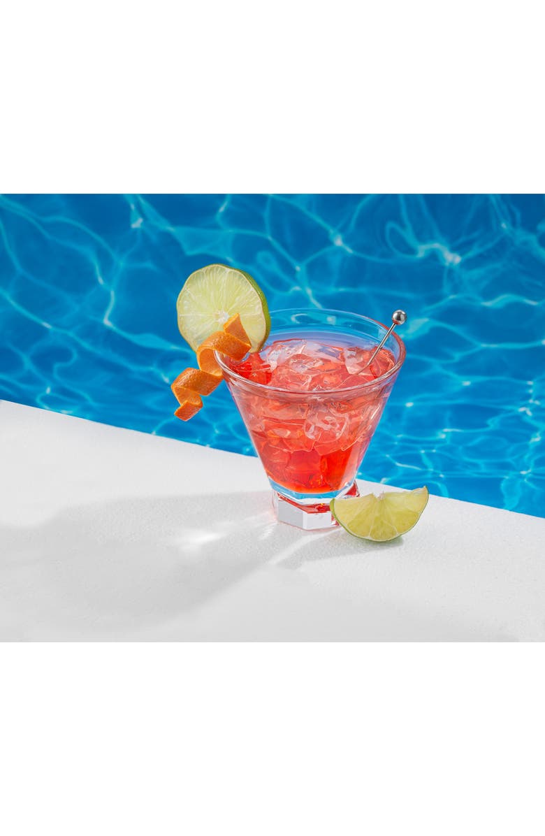 JoyJolt Aqua Vitaw Set of 2 Octagon Off-Base Cocktail Glasses, Alternate, color, Clear