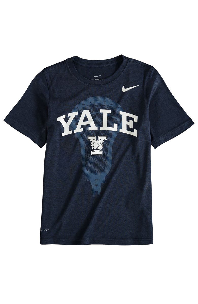 Nike Youth Nike Navy Yale Bulldogs Lacrosse Performance T-Shirt, Main, color,