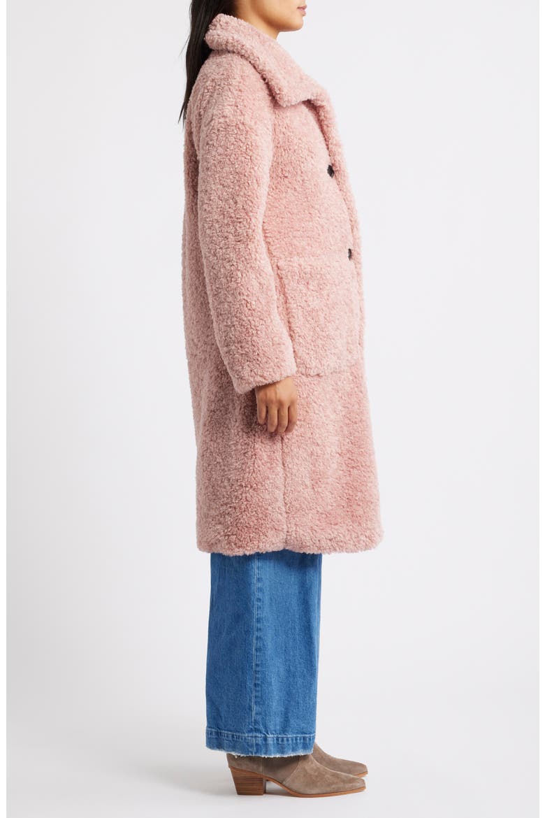Long Teddy Coat, Alternate, color, ROSE PINK