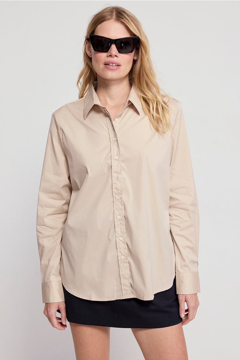 The Boyfriend Shirt, Alternate, color, Taupe