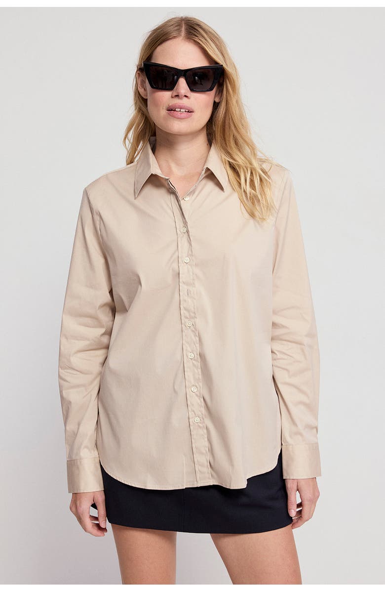 The Shirt by Rochelle Behrens The Boyfriend Shirt, Alternate, color, Taupe