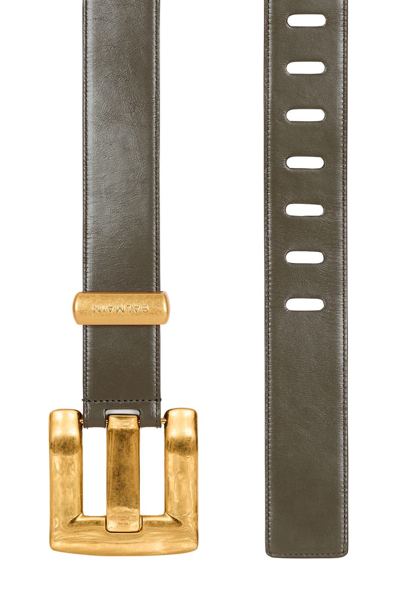 Anthem calfskin leather belt, Alternate, color, green