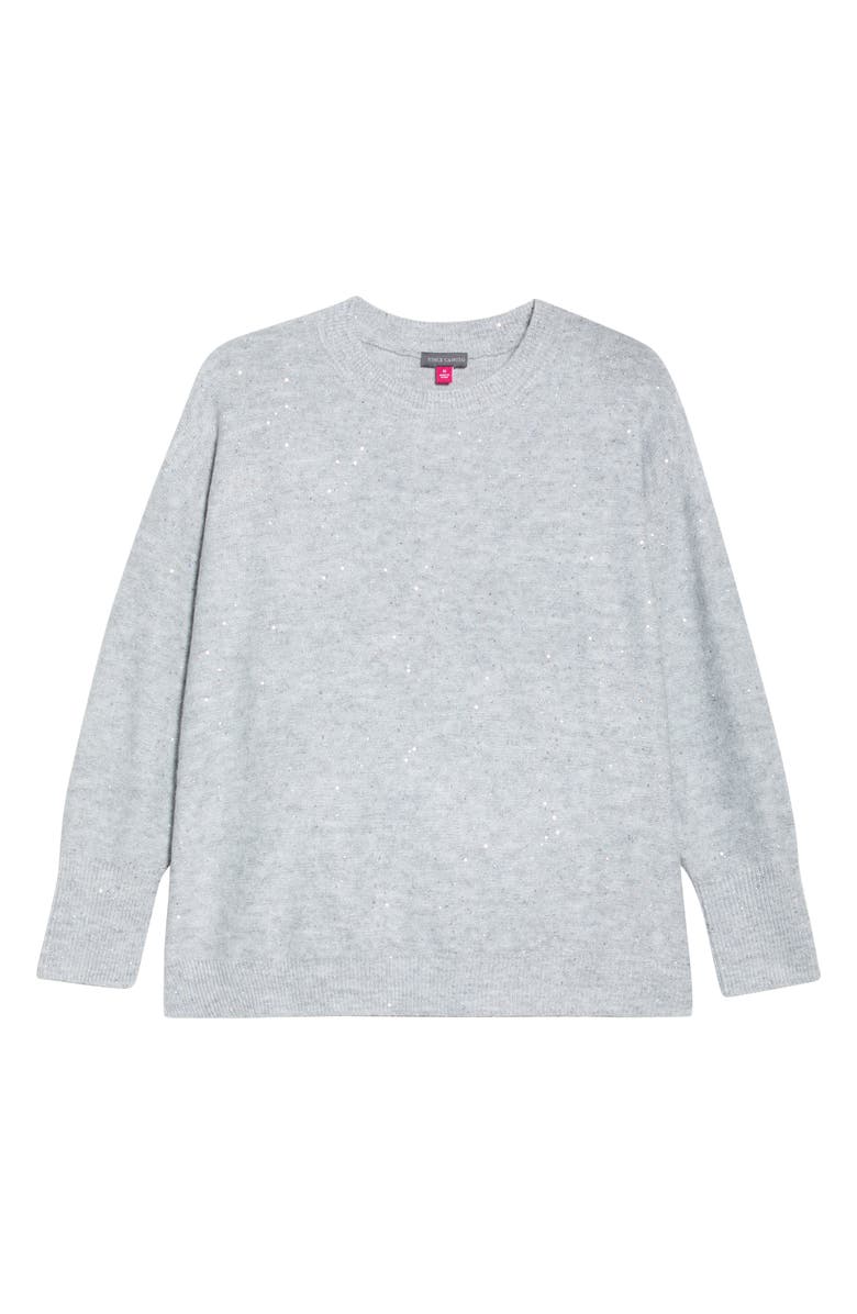 Vince Camuto Sequin Accent Creweck Sweater, Alternate, color, Vapor