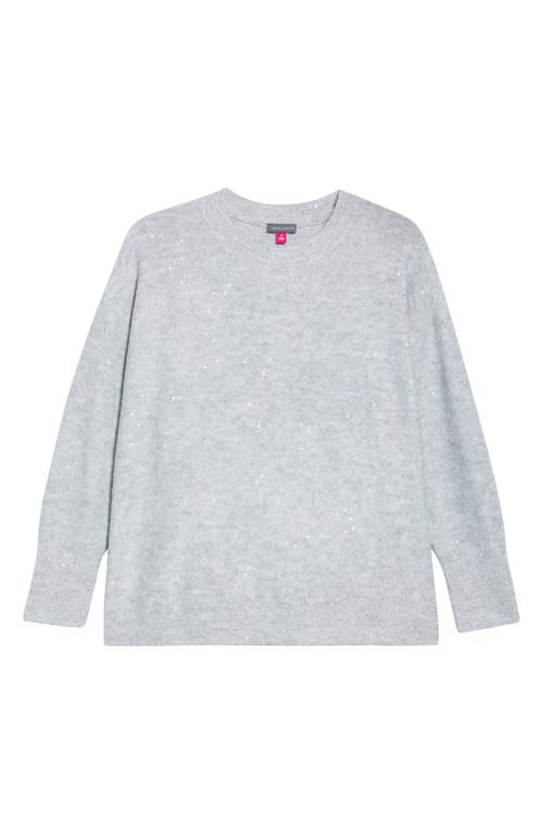 Vince Camuto Sequin Accent Creweck Sweater In Gray