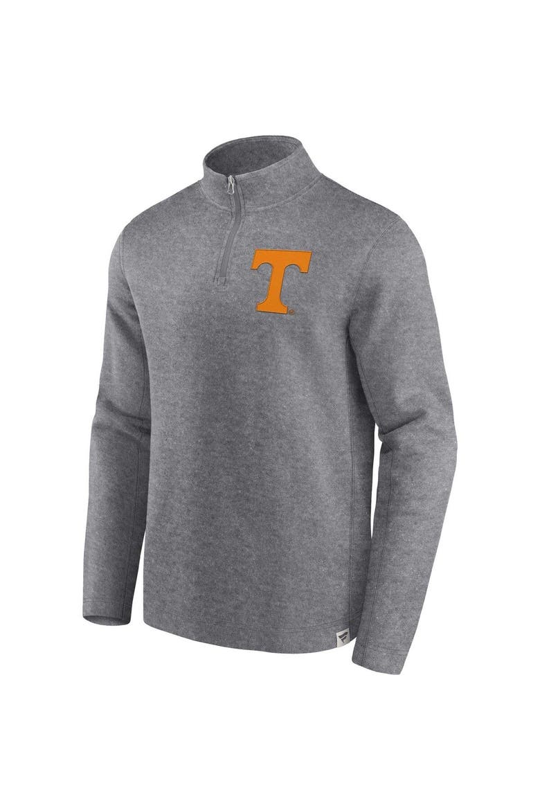 Men's Fanatics Branded Heather Gray Tennessee Volunteers Vintage Fleece Quarter-Zip Jacket, Alternate, color, Heather Gray