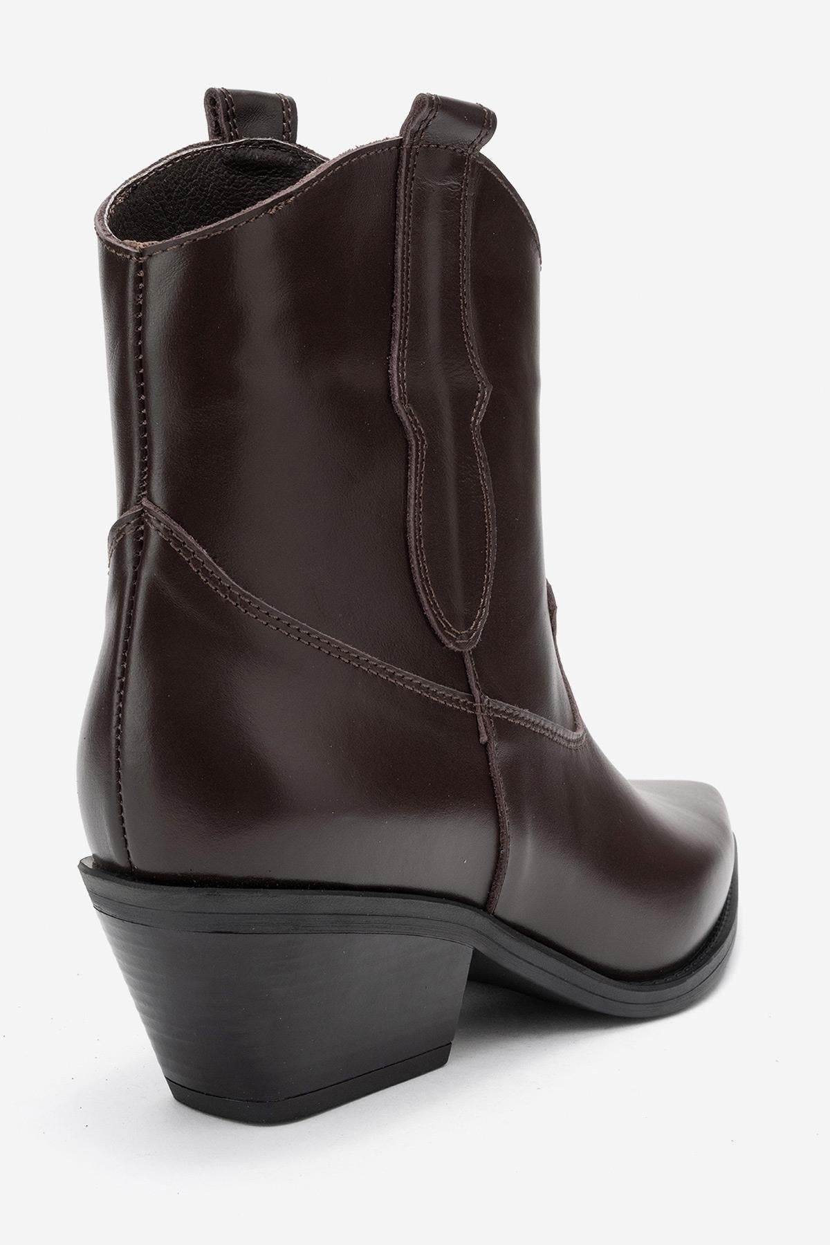 Elia Leather Western Boot, Alternate, color, Brown