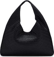 MANGO Large Braided Leather Shoulder Bag