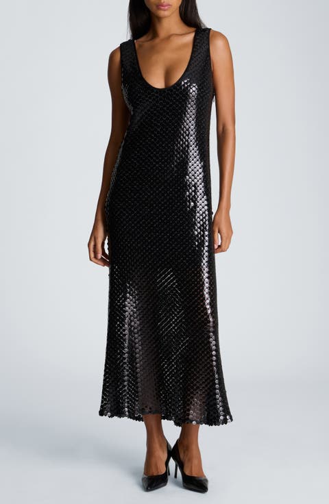 Sequin Tank Slip Midi Dress
