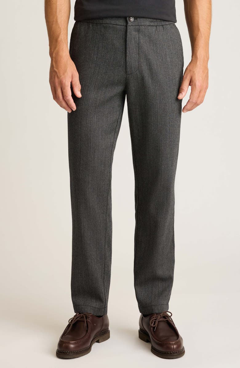 Bonobos Elastic Waist Wool Blend Pants, Main, color, Grey Herringbone