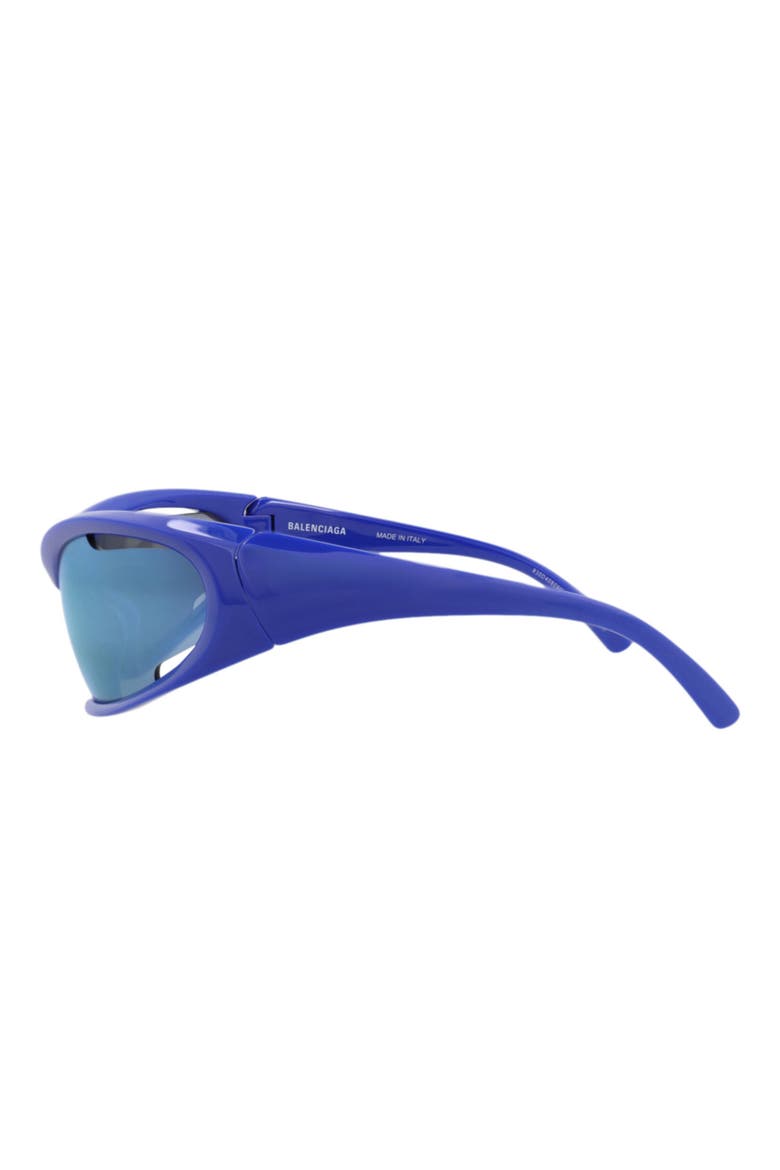 78mm Geometric Sunglasses, Alternate, color, BLUE BLUE BLUE