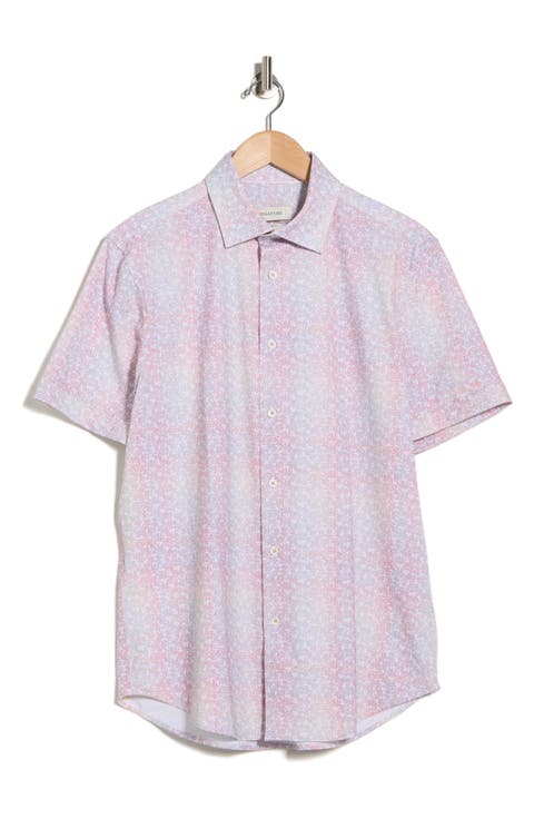 Print Short Sleeve Button-Up Shirt