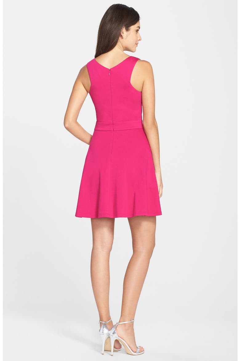 by Cynthia Steffe 'Eastyn' Cutout Ponte Skater Dress, Alternate, color, PEONY