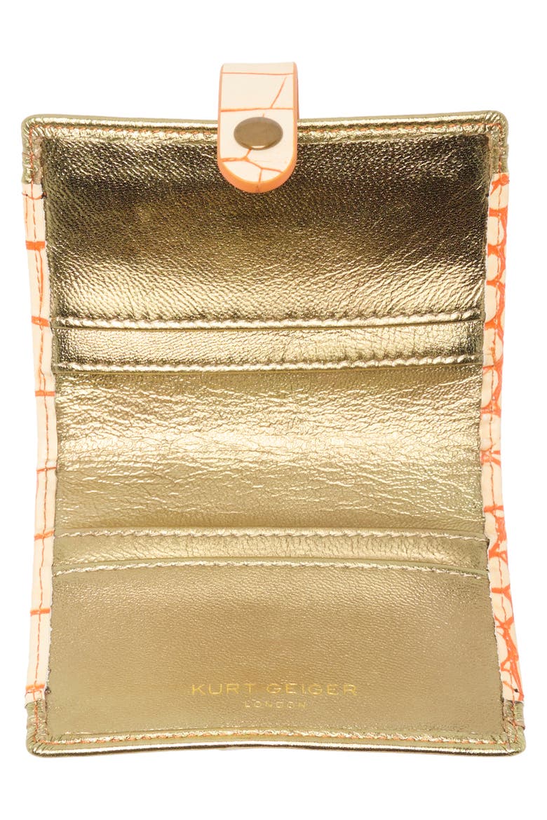 Shoreditch Croc Embossed Leather Card Case, Alternate, color, OPEN WHITE