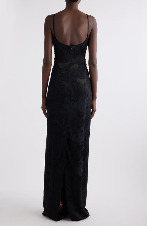 DRIES VAN NOTEN DRIES VAN NOTEN DIRIOS FLORAL JACQUARD SATIN GOWN